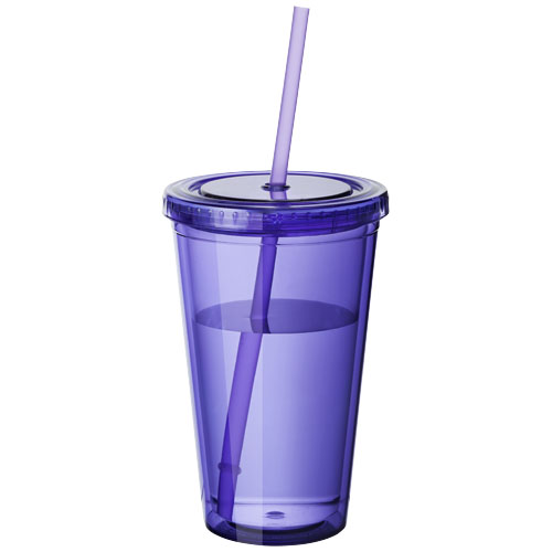 Cyclone 450 ml Insulated Tumbler With Straw - Purple