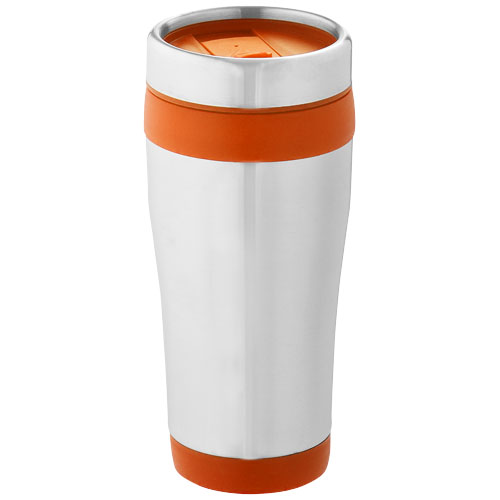 Elwood 410 ml Insulated Tumbler - Silver, Orange