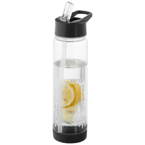 Tutti-Frutti 740 ml Tritan™ Infuser Sport Bottle - Transparent, Black