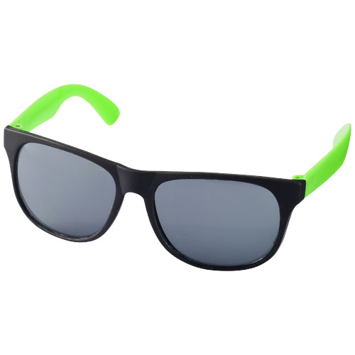 Retro Duo-Tone Sunglasses - Neon Green, Black