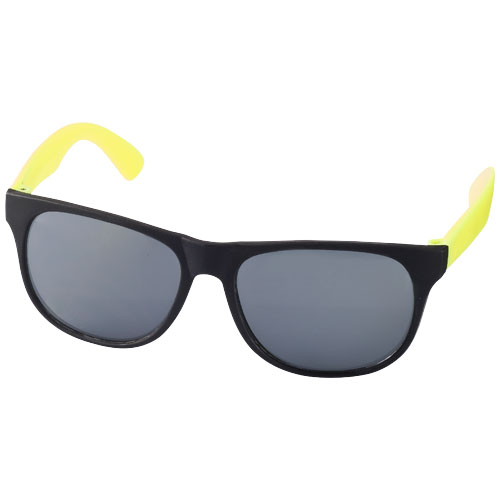 Retro Duo-Tone Sunglasses - Neon Yellow, Black