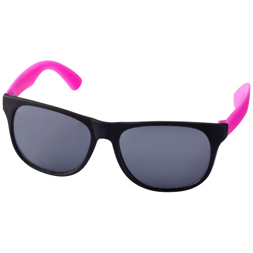 Retro Duo-Tone Sunglasses - Neon Pink, Black