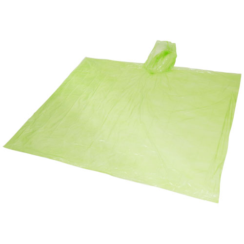 Ziva Disposable Rain Poncho With Storage Pouch - Lime Green