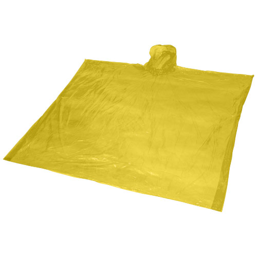 Ziva Disposable Rain Poncho With Storage Pouch - Yellow