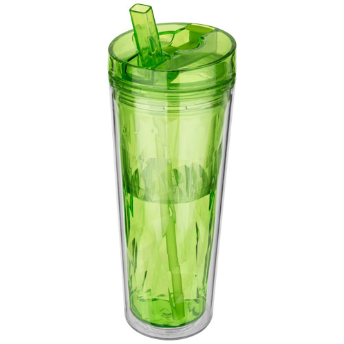 Flip N Sip 535 ml Geometric Insulated Tumbler - Lime Green