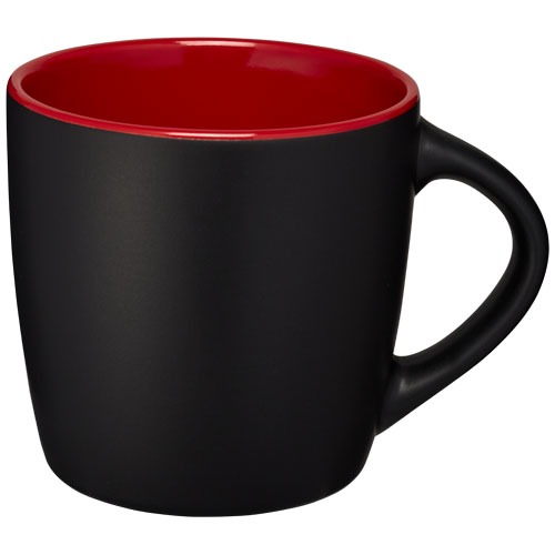 Riviera 340 ml Ceramic Mug - Black, Red