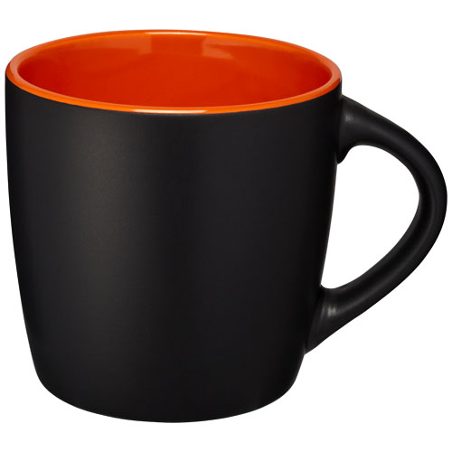 Riviera 340 ml Ceramic Mug - Black, Orange