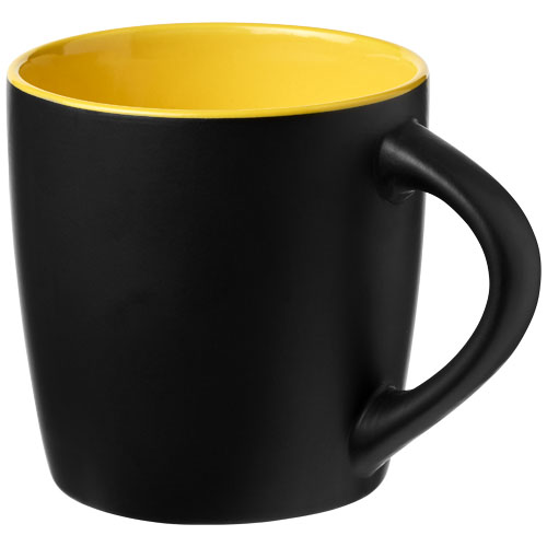 Riviera 340 ml Ceramic Mug - Black, Yellow