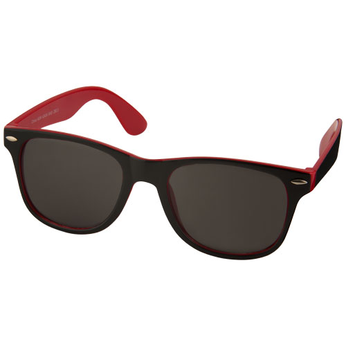 Sun Ray Sunglasses With Two Coloured Tones - Red, Black