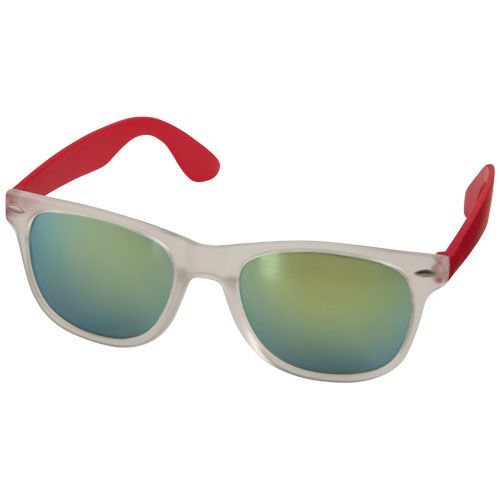 Sun Ray Sunglasses With Mirrored Lenses - Red
