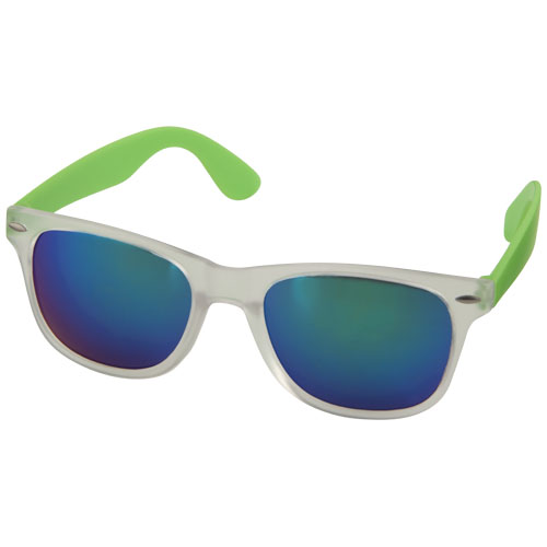 Sun Ray Sunglasses With Mirrored Lenses - Lime Green