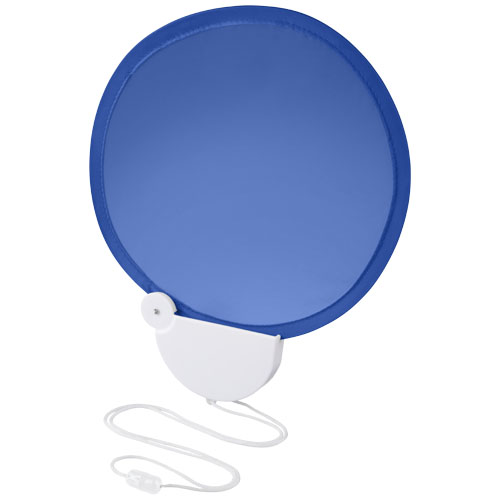 Breeze Foldable Hand Fan With Cord - Royal Blue, White