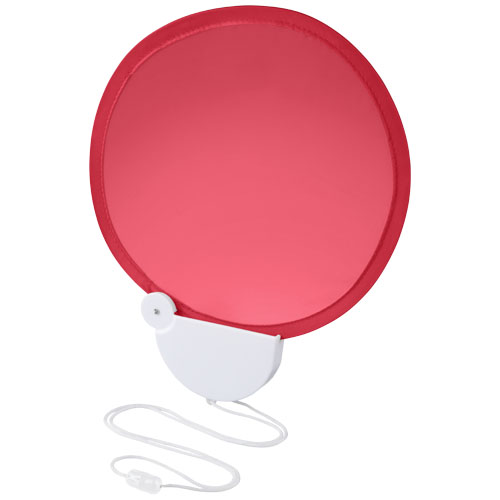 Breeze Foldable Hand Fan With Cord - Red, White
