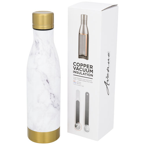 Vasa 500 ml Marble Copper Vacuum Insulated Bottle - White, Gold