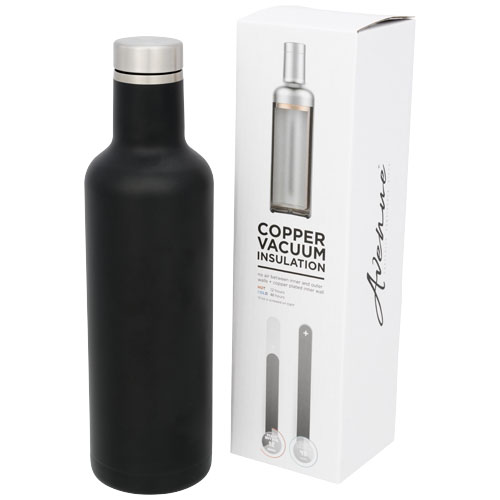 Pinto 750 ml Copper Vacuum Insulated Bottle - Black