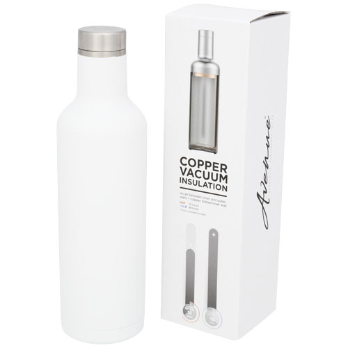 Pinto 750 ml Copper Vacuum Insulated Bottle - White