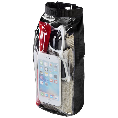 Tourist 2 Litre Waterproof Bag With Phone Pouch - Black