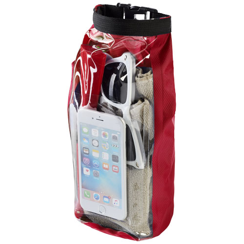 Tourist 2 Litre Waterproof Bag With Phone Pouch - Red