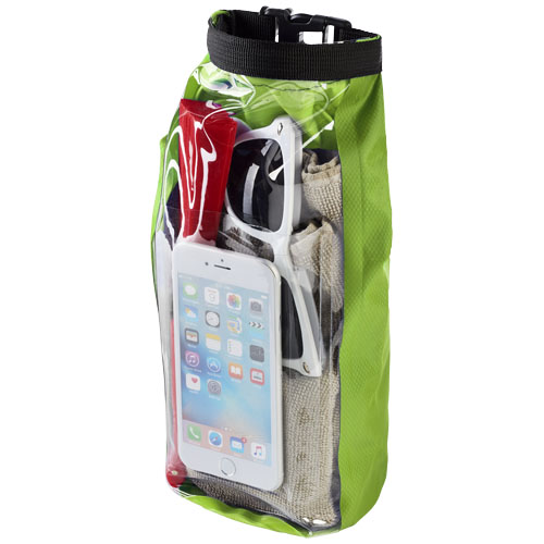 Tourist 2 Litre Waterproof Bag With Phone Pouch - Lime Green