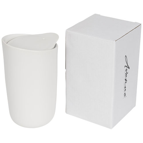 Mysa 410 ml Double-Walled Ceramic Tumbler - White