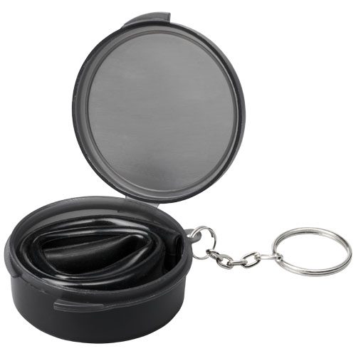 Rhine Reusable Silicone Straw Keychain - Black