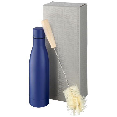 Vasa Copper Vacuum Insulated Bottle With Brush Set - Blue