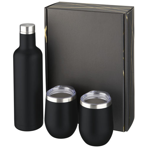 Pinto And Corzo Copper Vacuum Insulated Gift Set - Black