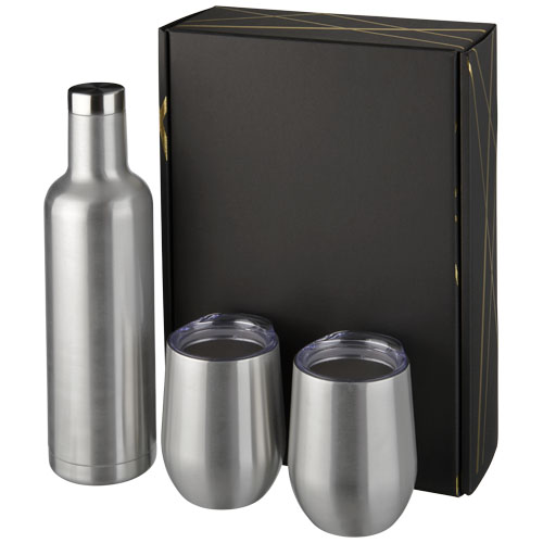 Pinto And Corzo Copper Vacuum Insulated Gift Set - Silver