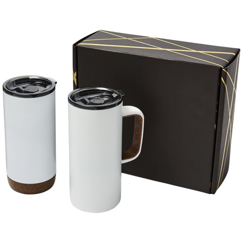 Valhalla Mug And Tumbler Copper Vacuum Gift Set - White