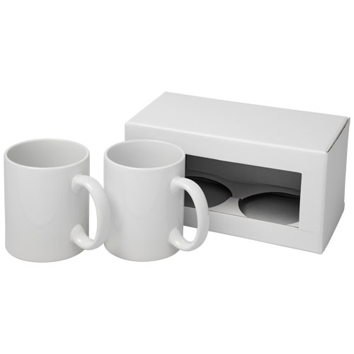 Ceramic Sublimation Mug 2-Pieces Gift Set - White