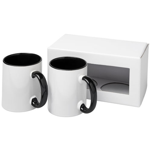 Ceramic Sublimation Mug 2-Pieces Gift Set - Black