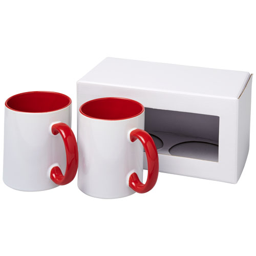 Ceramic Sublimation Mug 2-Pieces Gift Set - Red