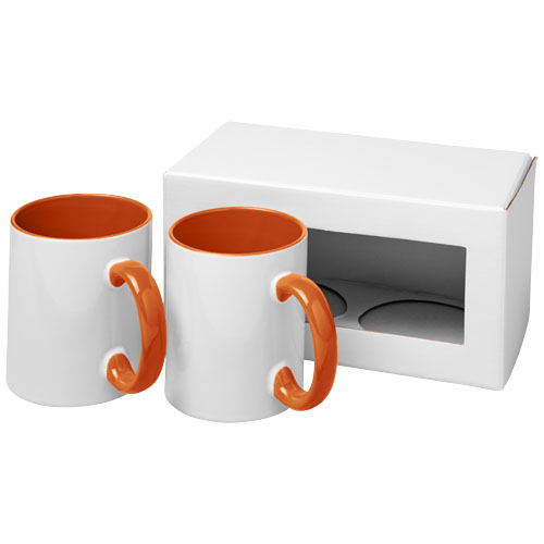 Ceramic Sublimation Mug 2-Pieces Gift Set - Orange