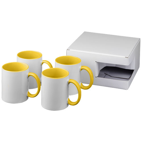 Ceramic Sublimation Mug 4-Pieces Gift Set - Yellow
