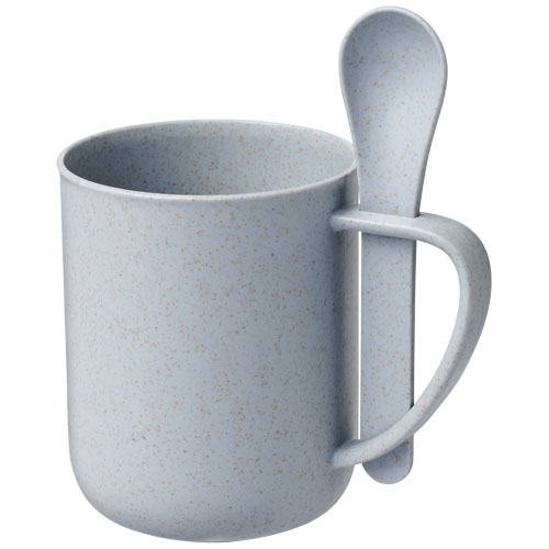 Rye 420 ml Wheat Straw Mug With Spoon - Grey