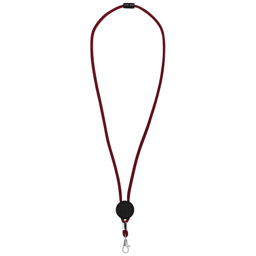 Hagen Dual-Tone Lanyard With Adjustable Disc - Red, Black