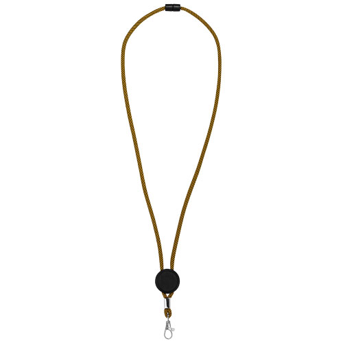 Hagen Dual-Tone Lanyard With Adjustable Disc - Orange, Black