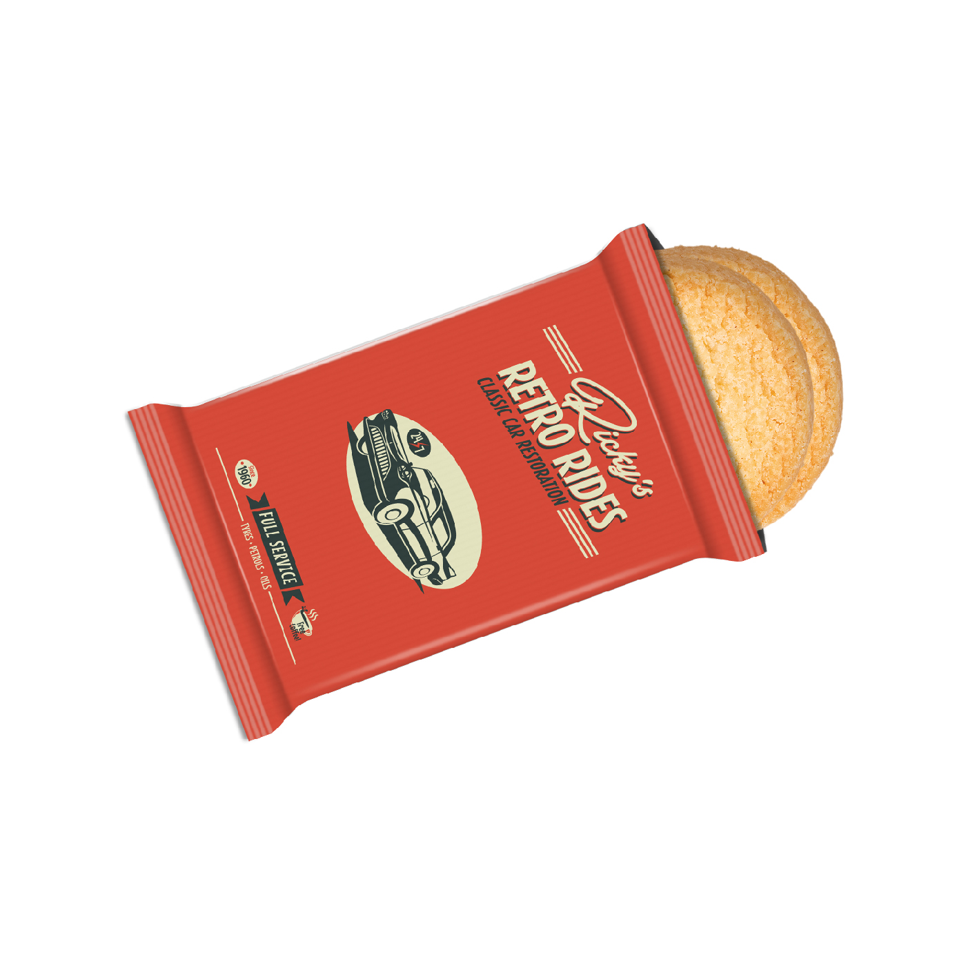 Paper Flow Bag - Mini Shortbread Biscuits - X2
