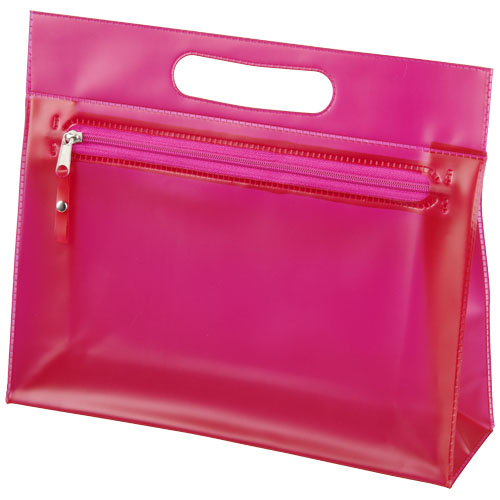 Paulo Transparent Pvc Toiletry Bag - Magenta