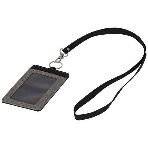 Eye-D Heathered Badge Holder With Lanyard - Grey, Black