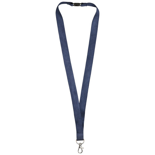 Julian Bamboo Lanyard With Safety Clip - Navy