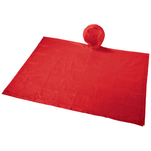 Paulus Foldable Poncho In Pouch - Red