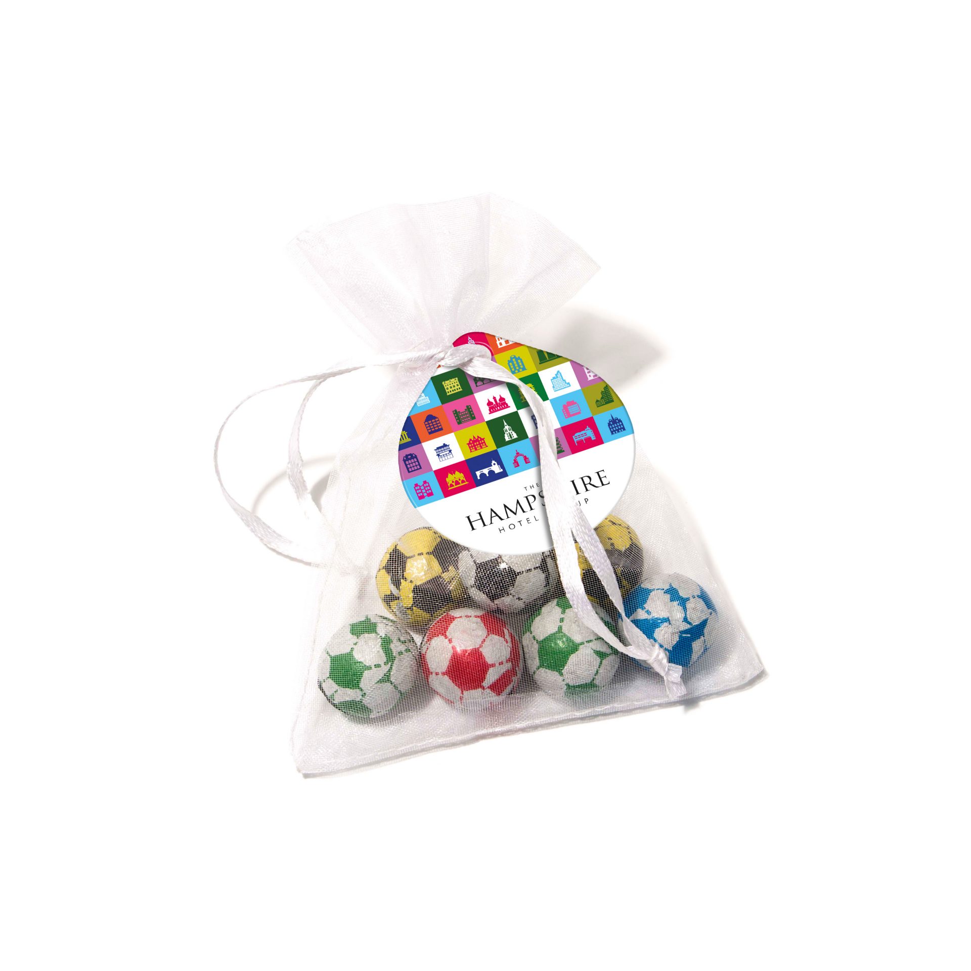Organza Bag - Chocolate Footballs