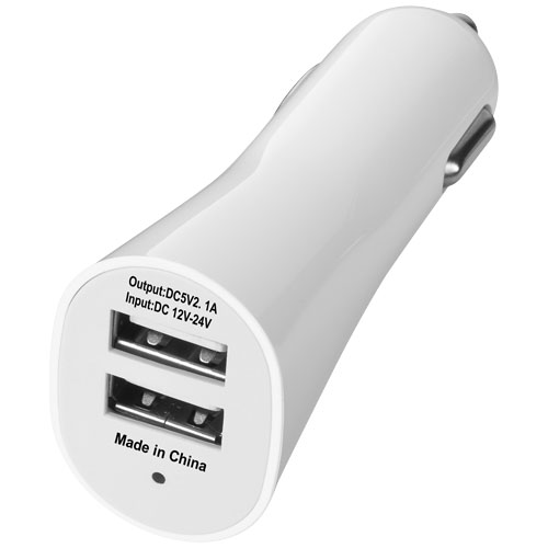 Pole Dual Car Adapter - White