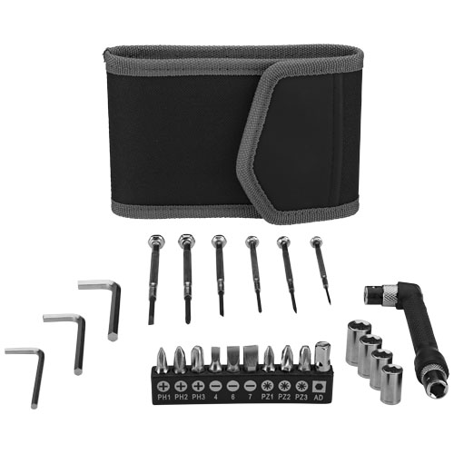 Stac Pockets 24-Piece Tool Set In Small Pouch - Black