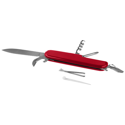 Emmy 9-Function Pocket Knife With Keychain - Red