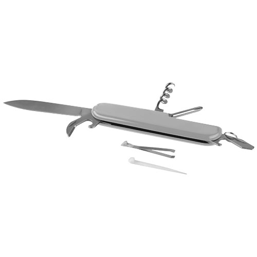 Emmy 9-Function Pocket Knife With Keychain - Grey