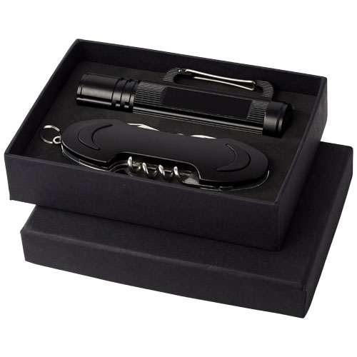 Ranger Pocket Knife And Flashlight Gift Set - Black