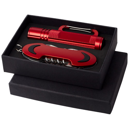 Ranger Pocket Knife And Flashlight Gift Set - Red