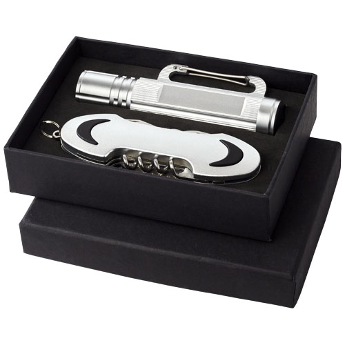 Ranger Pocket Knife And Flashlight Gift Set - Silver
